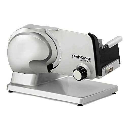 Chef'sChoice Electric Meat Slicer Features Precision thickness Control & Tilted Food Carriage For Fast & Efficient Slicing with Removable Blade for Easy Clean, 7-inch, Silver