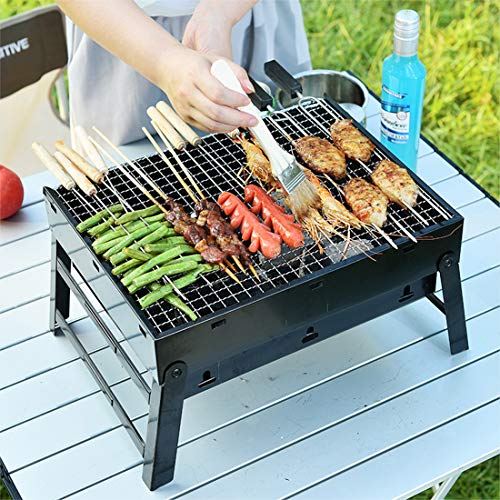Portable Barbecue Charcoal Grill Stainless Foldable BBQ Grills for Outdoor/Garden Cooking Camping Hiking Picnic Easy to Carry 16.92" x 11.41" x 2.75" Portable Barbecue Charcoal Grill Stainless Foldable BBQ Grills for Outdoor/Garden Cooking Camping Hiking Picnic Easy to Carry 16.92" x 11.41" x 2.75"