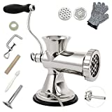 TUNTROL 304 Stainless Steel Manual Meat Grinder, Home...